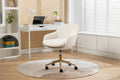 046 Mesh Fabric Home Office 360 Swivel Chair Adjustable Height With Gold Metal Base,Beige Solid Beige Office Sponge Wipe Clean Modern Office Chairs Tufted Back Foam Adjustable Height Fabric Mesh