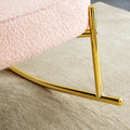 Teddy Velvet Material Cushioned Rocking Chair, Unique Rocking Chair, Cushioned Seat, Pink Backrest Rocking Chair, And Golden Metal Legs. Comfortable Side Chairs In The Living Room, Bedroom, And Office Pink Velvet