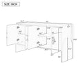 Four Door Metal Handle Storage Cabinet, Suitable For Study, Living Room, Adjustable Shelf White Solid Wood Mdf