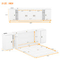 Queen Size Murphy Bed With Shelves, Cabinets And Usb Ports,White Queen White Mdf Lvl