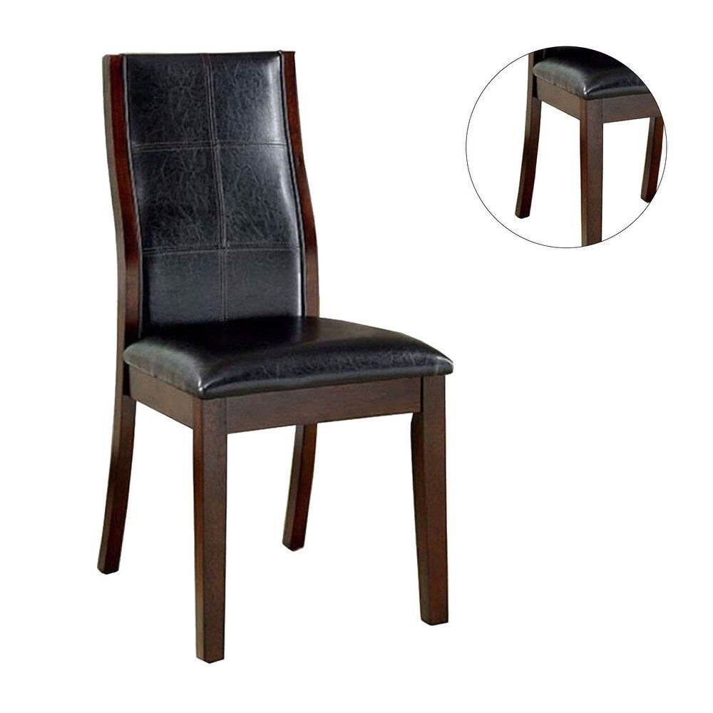 Transitional Dining Room Side Chairs Set Of 2Pc Chairs Only Brown Cherry Unique Curved Back Espressopadded Seat Brown Brown Dining Room Contemporary,Modern Dining Chairs Solid Back Solid Wood