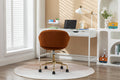 047 Mesh Fabric Home Office 360 Swivel Chair Adjustable Height With Gold Metal Base,Caramel Solid Caramel Office Sponge Wipe Clean Modern Office Chairs Tufted Back Foam Adjustable Height Fabric Mesh