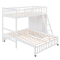 Wooden Twin Over Full Bunk Bed With Six Drawers And Flexible Shelves,Bottom Bed With Wheels,White Old Sku:Lp000531Aak White Solid Wood