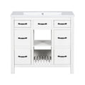 36''Bathroom Vanity With Undermount Sink,Modern Bathroom Storage Cabinet With 2 Drawers And 2 Cabinets,Solid Wood Frame Bathroom Cabinet 2 White 2 2 Adjustable Shelves Bathroom Freestanding Solid Wood Mdf Resin Painted