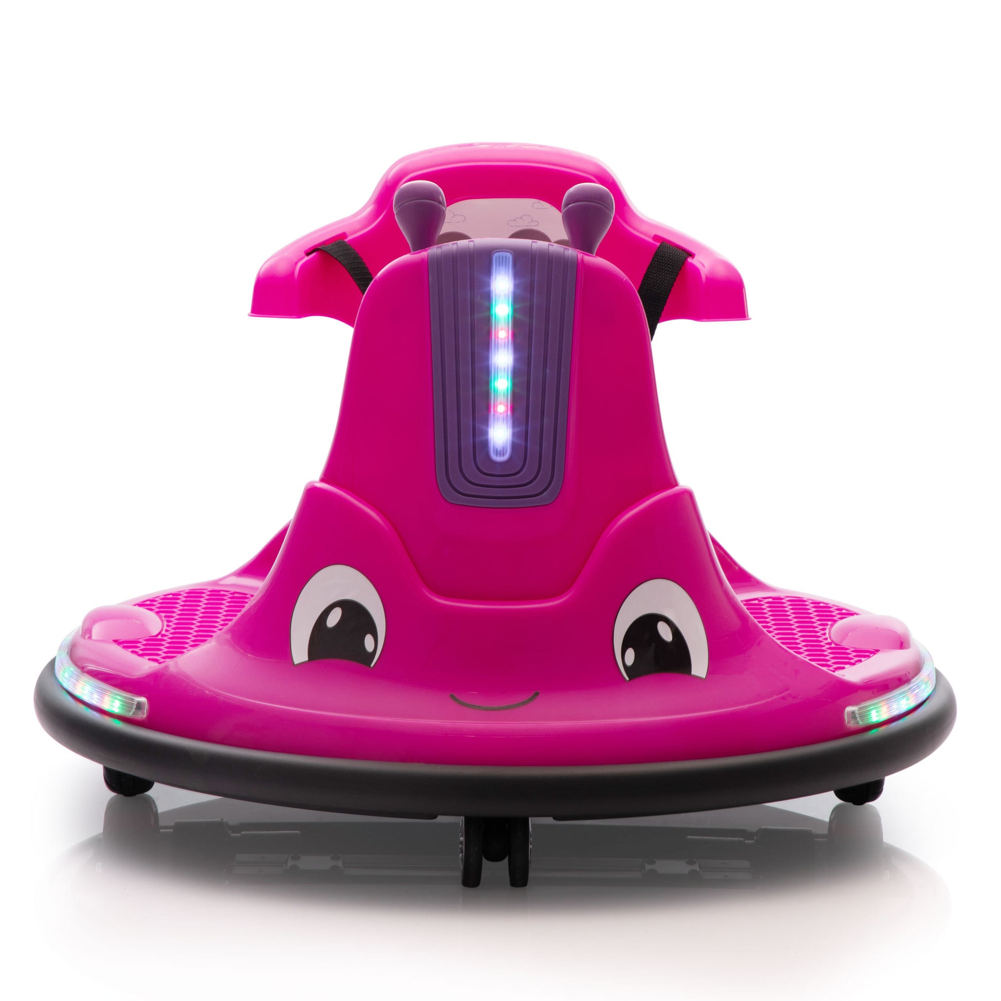 12V Snail Shaped Kids Electric Bumper Car With Remote Control, Ride On Car With Led Lights, Music, 360 Degree Rotate, Toddler Race Toys, 3 8 Years Old Rose Red Polypropylene