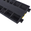 Cable Protector Ramp, 2 Channels Speed Bump Hump, Rubber Modular Speed Bump Rated 11000 Lbs Load Capacity, Protective Wire Cord Ramp Driveway Rubber Traffic Speed Bumps Cable Protector,5 Packs Black Rubber