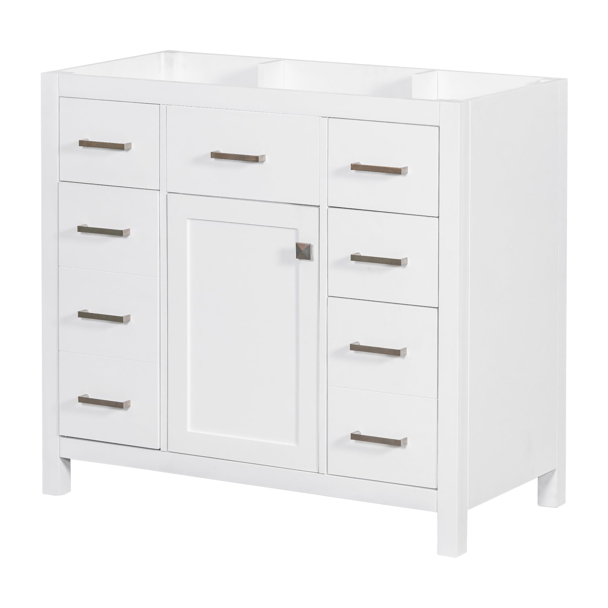 Cabinet Only 36" White Bathroom Vanity Sink Not Included White Solid Wood Mdf Resin