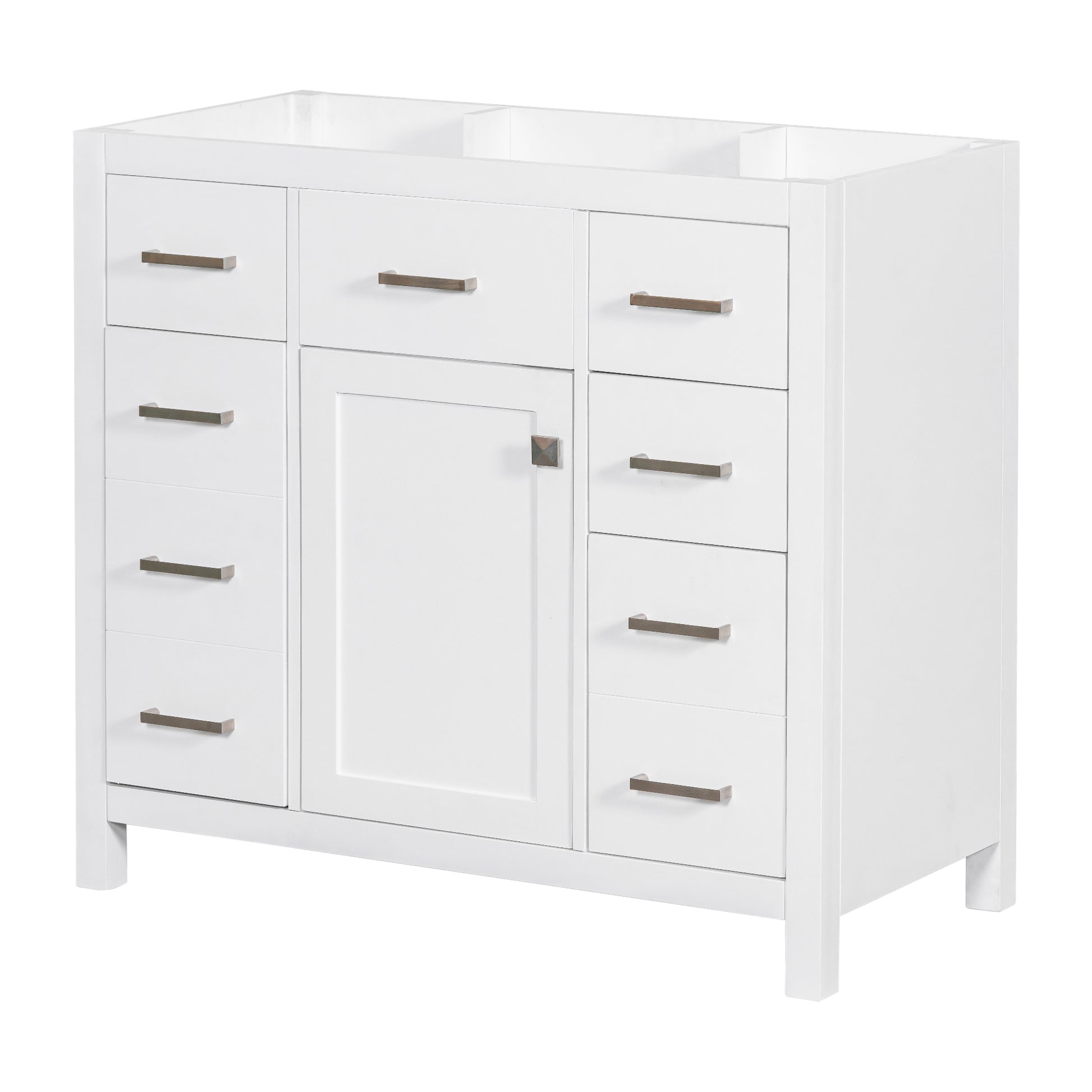 Cabinet Only 36" White Bathroom Vanity Sink Not Included White Solid Wood Mdf Resin