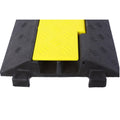 Cable Protector Ramp, 2 Channels Speed Bump Hump, Rubber Modular Speed Bump Rated 11000 Lbs Load Capacity, Protective Wire Cord Ramp Driveway Rubber Traffic Speed Bumps Cable Protector,5 Packs Black Rubber