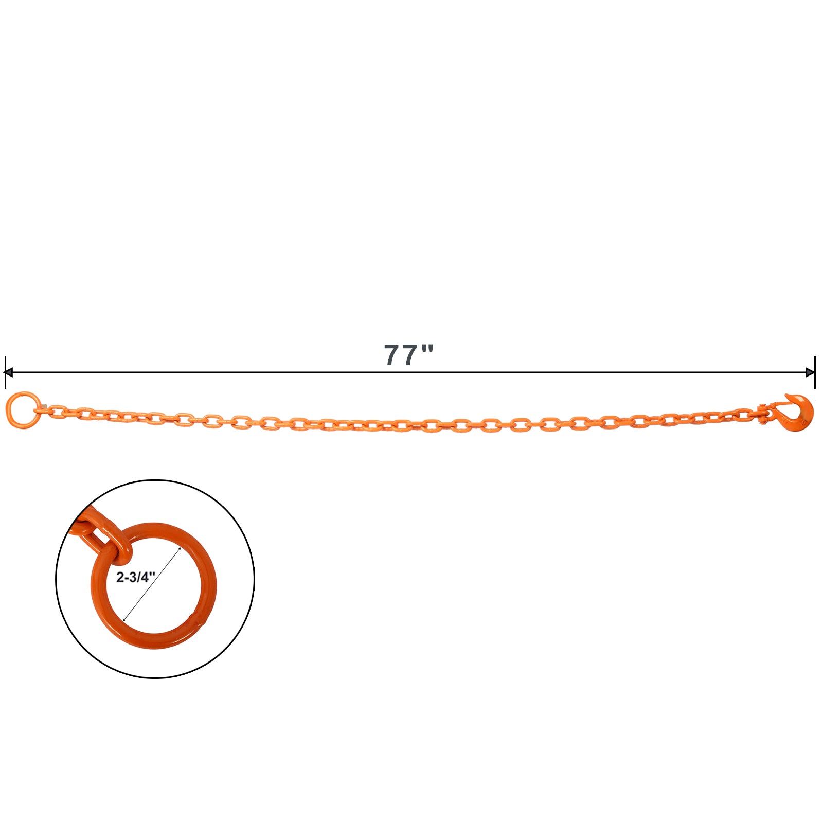Log Grubber Tugger Chain Grubber Tugger Chain 6Ft Orange Steel