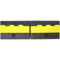 Cable Protector Ramp, 2 Channels Speed Bump Hump, Rubber Modular Speed Bump Rated 11000 Lbs Load Capacity, Protective Wire Cord Ramp Driveway Rubber Traffic Speed Bumps Cable Protector,5 Packs Black Rubber