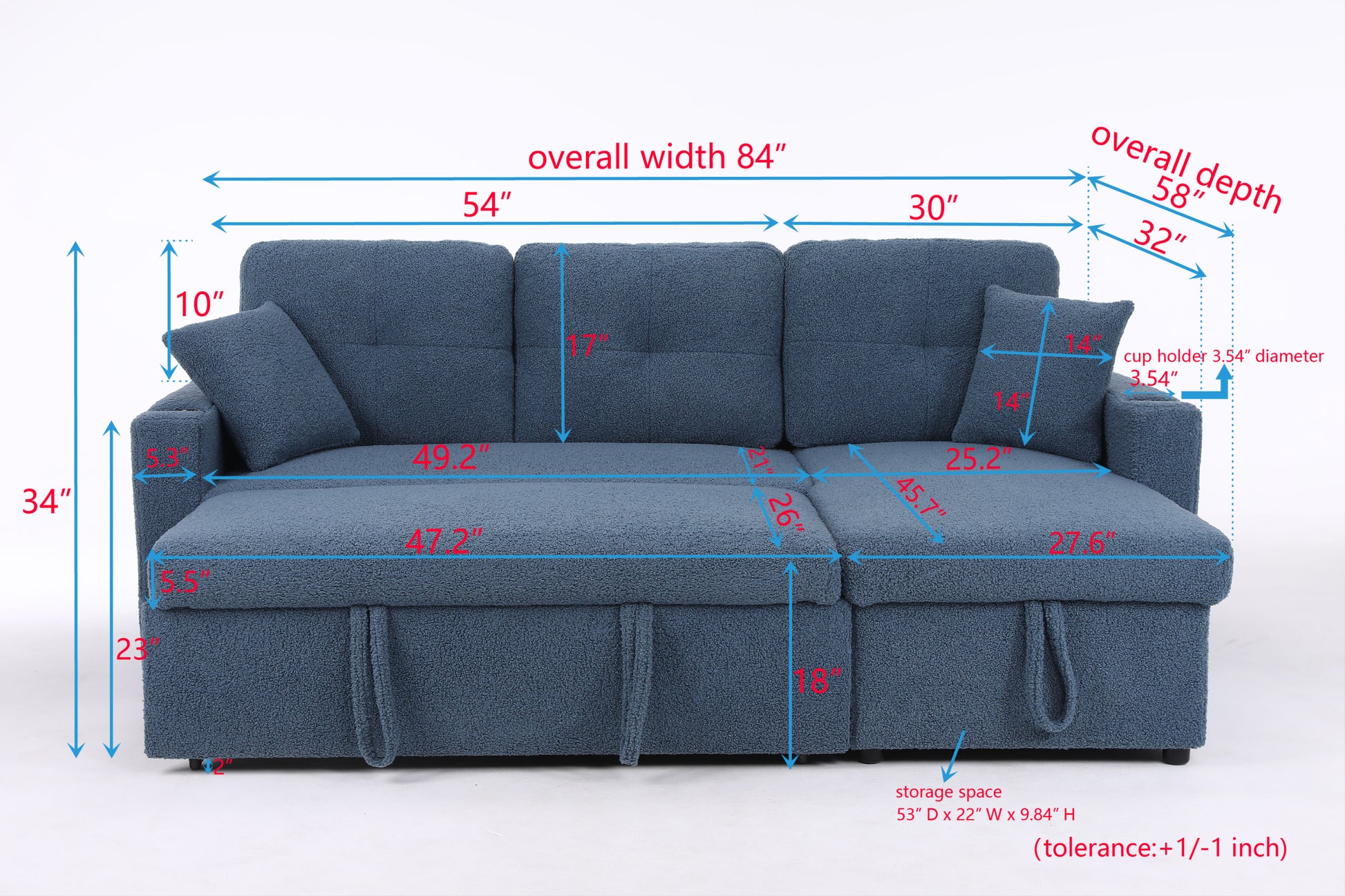 Lambswool Pull Out Sleeper Sectional Sofa With Storage Chaise Green Wood Medium Firm Cushion Back Contemporary L Shaped Square Arms Foam Wool