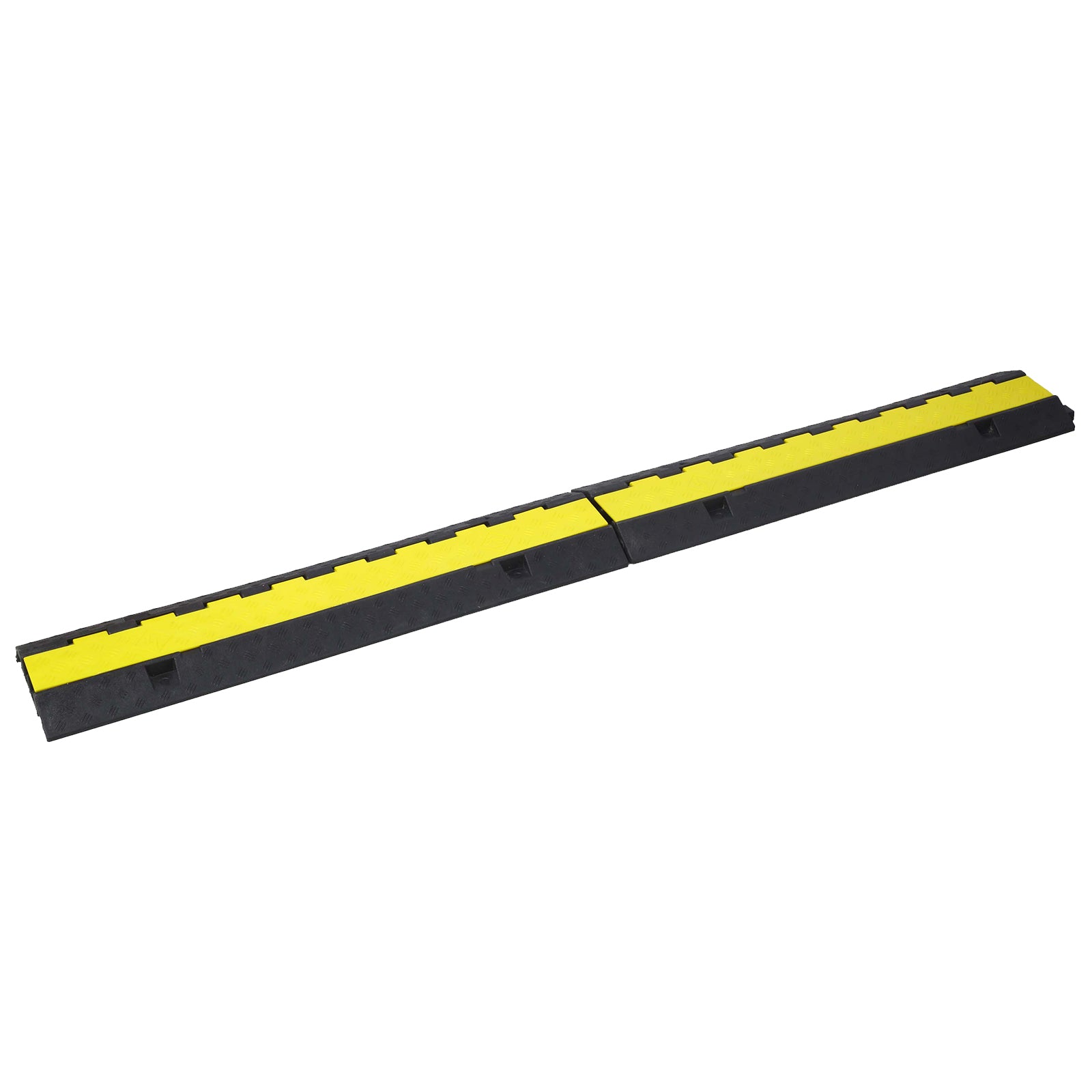 Cable Protector Ramp, 2 Channels Speed Bump Hump, Rubber Modular Speed Bump Rated 11000 Lbs Load Capacity, Protective Wire Cord Ramp Driveway Rubber Traffic Speed Bumps Cable Protector,3 Packs Black Rubber