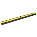 Cable Protector Ramp, 2 Channels Speed Bump Hump, Rubber Modular Speed Bump Rated 11000 Lbs Load Capacity, Protective Wire Cord Ramp Driveway Rubber Traffic Speed Bumps Cable Protector,4 Packs Black Rubber