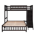 Wooden Twin Over Full Bunk Bed With Six Drawers And Flexible Shelves,Bottom Bed With Wheels,Espresso Old Sku:Lp000531Aap Espresso Solid Wood