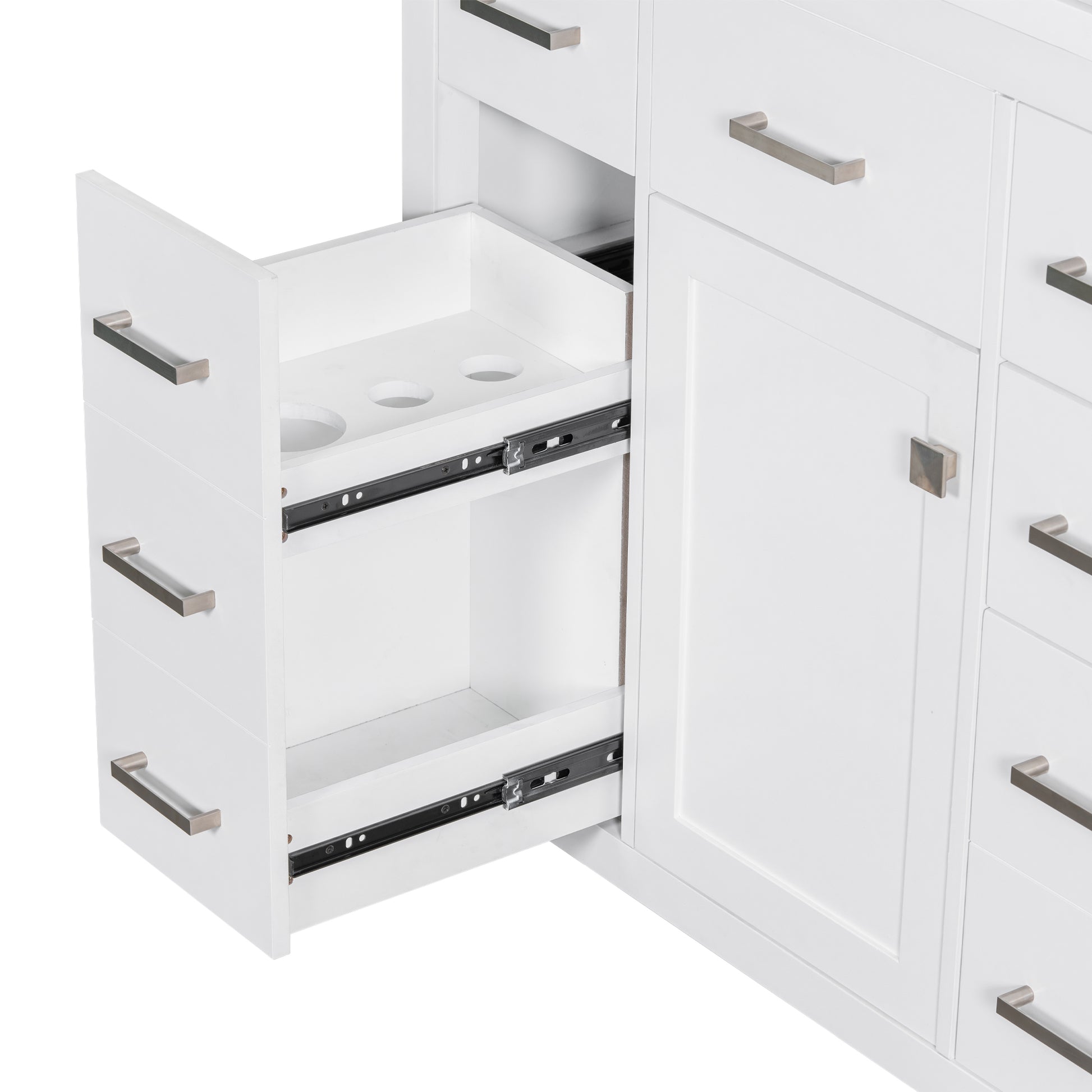 Cabinet Only 36" White Bathroom Vanity Sink Not Included White Solid Wood Mdf Resin