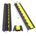 Cable Protector Ramp, 2 Channels Speed Bump Hump, Rubber Modular Speed Bump Rated 11000 Lbs Load Capacity, Protective Wire Cord Ramp Driveway Rubber Traffic Speed Bumps Cable Protector,2 Packs Black Rubber