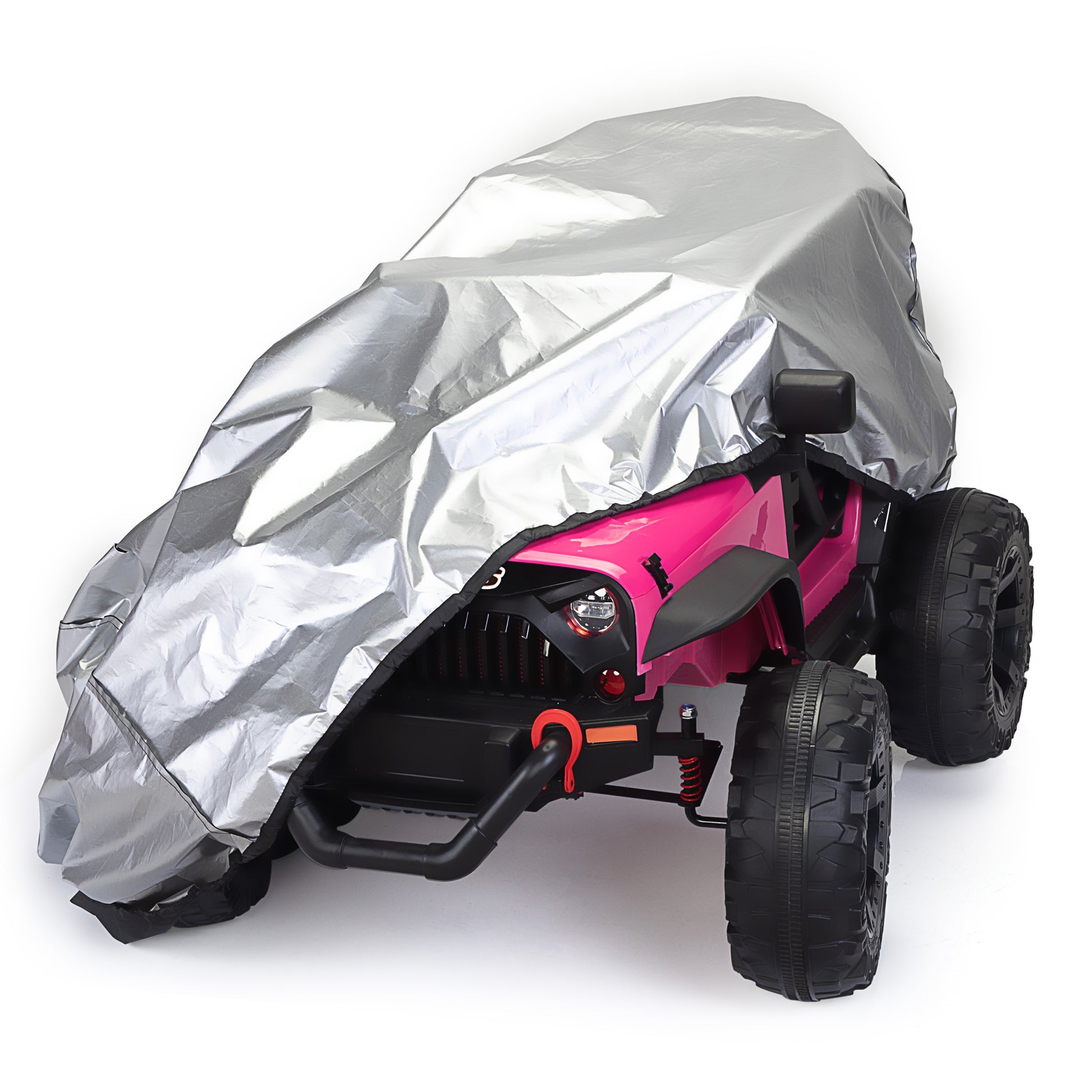 Kids Ride On Toy Car Cover, Outdoor Wrapper Resistant Protection For Children Vehicles, Wheels Cover Black Black Oxford Fabric