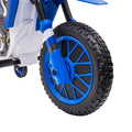 12V Kids Ride On Toy Motorcycle, Electric Motor Toy Bike With Training Wheels For Kids 3 6, Blue Blue Polypropylene