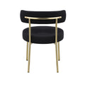 Dining Chairs Set Of 2 Round Upholstered Boucle Dining Room Chairs Mid Century Modern Kitchen Chairs Curved Backrest Chairs For Dining Room Brushed Brass Metal Legs Iron Black Gold Dining Room Foam Round Dining Chairs Foam Metal
