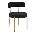 Dining Chairs Set Of 2 Round Upholstered Boucle Dining Room Chairs Mid Century Modern Kitchen Chairs Curved Backrest Chairs For Dining Room Brushed Brass Metal Legs Iron Black Gold Dining Room Foam Round Dining Chairs Foam Metal