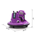 12V Snail Shaped Kids Electric Bumper Car With Remote Control, Ride On Car With Led Lights, Music, 360 Degree Rotate, Toddler Race Toys, 3 8 Years Old Purple Polypropylene