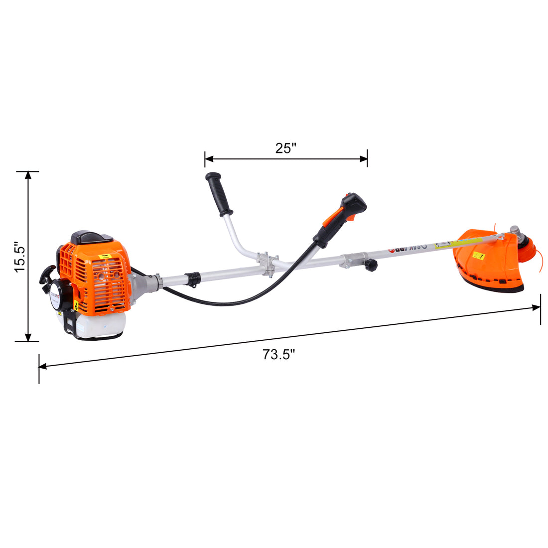 52Cc Weed Eater Wacker Gas Powered, 3 In 1 Blower, String Trimmer,With 10'' Brush Cutter,Rubber Handle & Shoulder Strap Included Orange Aluminium