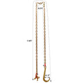 J Hook Chain, 5 16 In X 10 Ft Bridle Tow Chain, G80 Bridle Transport Chain, Alloy Steel Chain With 2 G70 J Hooks, 9260 Lbs Break Strength Tow Hooks For Trucks, J Hooks Towing Straps 2Pcs Gold Steel