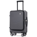 Carry On Luggage 20 Inch Front Open Luggage Lightweight Suitcase With Front Pocket And Usb Port, 1 Portable Carrying Case Gray Abs