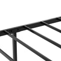 Full Size Metal Bed Frame With Headboard And Footboard, Led Lighting, Black Heavy Duty Mattress Foundation With Steel Slat Support, Noise Free,81.73