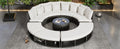 Outdoor Patio Furniture Luxury Circular Outdoor Sofa Set Rattan Wicker Sectional Sofa Lounge Set With Tempered Glass Coffee Table, 6 Pillows,Beige Yes Beige Water Resistant Frame Water Resistant Cushion Garden & Outdoor Sectional Seating Groups Foam