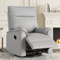 360 Degree Swivel Upholstered Manual Recliner Chair Theater Recliner Sofa Nursery Glider Rocker For Living Room, Grey Grey Foam Linen