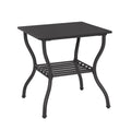 Modern Style 3 Piece Coffee Table Set Rectangle Coffee Table With 2 Square End Side Table Retro Design Coffee Table With Sturdy Base For Living Room Decor Black Black Primary Living Space American Design,Retro Rectangular Coffee & End Tables Metal & Wood