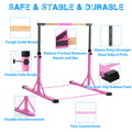 Gymnastic Bar Set Gymnastics Horizontal Bar Gymnastics Kip Bar For Kids Home Use Pink Light Pink Metal