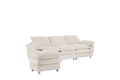 Modern Deep 3 Seat Sofa Couch With Ottoman, Polyester Sofa Sleeper Comfy Upholstered Furniture For Living Room, Apartment, Studio, Office, Beige Beige Polyester 3 Seat