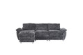 Modern Deep 3 Seat Sofa Couch With Ottoman, Polyester Sofa Sleeper Comfy Upholstered Furniture For Living Room, Apartment, Studio, Office,Dark Grey Dark Grey Polyester 3 Seat