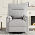 360 Degree Swivel Upholstered Manual Recliner Chair Theater Recliner Sofa Nursery Glider Rocker For Living Room, Grey Grey Foam Linen