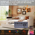 Twin Size Upholstered Daybed With Storage Armrests, Trundle And Latest Integrated Bluetooth Audio System, Teddy Fleece, Beige Beige Fleece