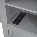 Full Size Wooden Bed With All In One Cabinet, Shelf And Sockets,Twin Size Trundle, Gray Full Gray Solid Wood