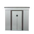 4 X 6 Ft Outdoor Storage Shed, Patio Steel Metal Shed W Lockable Sliding Doors, Vents, House For Backyard Garden Patio Lawn White Metal