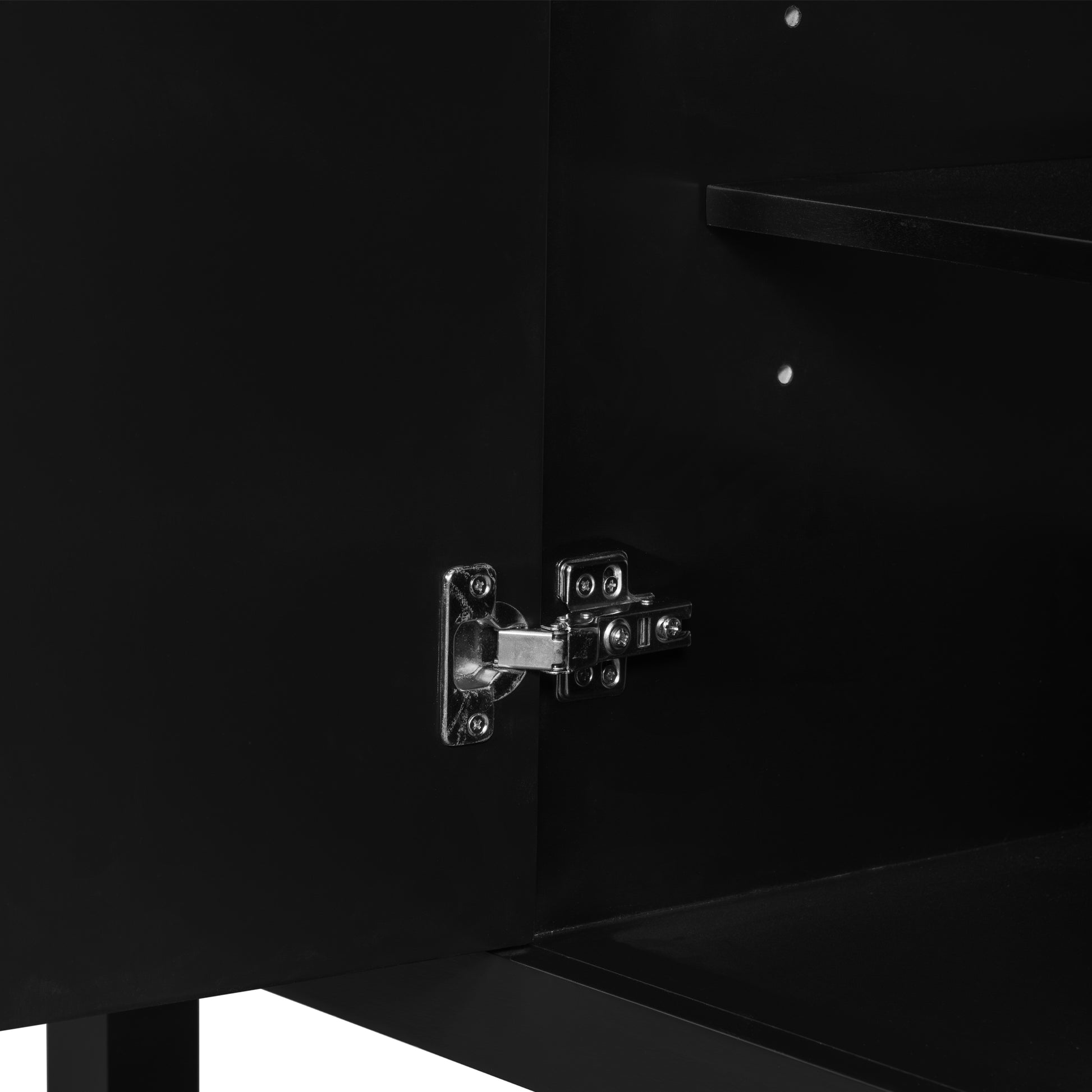 36" Bathroom Vanity With Sink Combo, One Cabinet And Three Drawers, Solid Wood And Mdf Board, Black Black Solid Wood Mdf