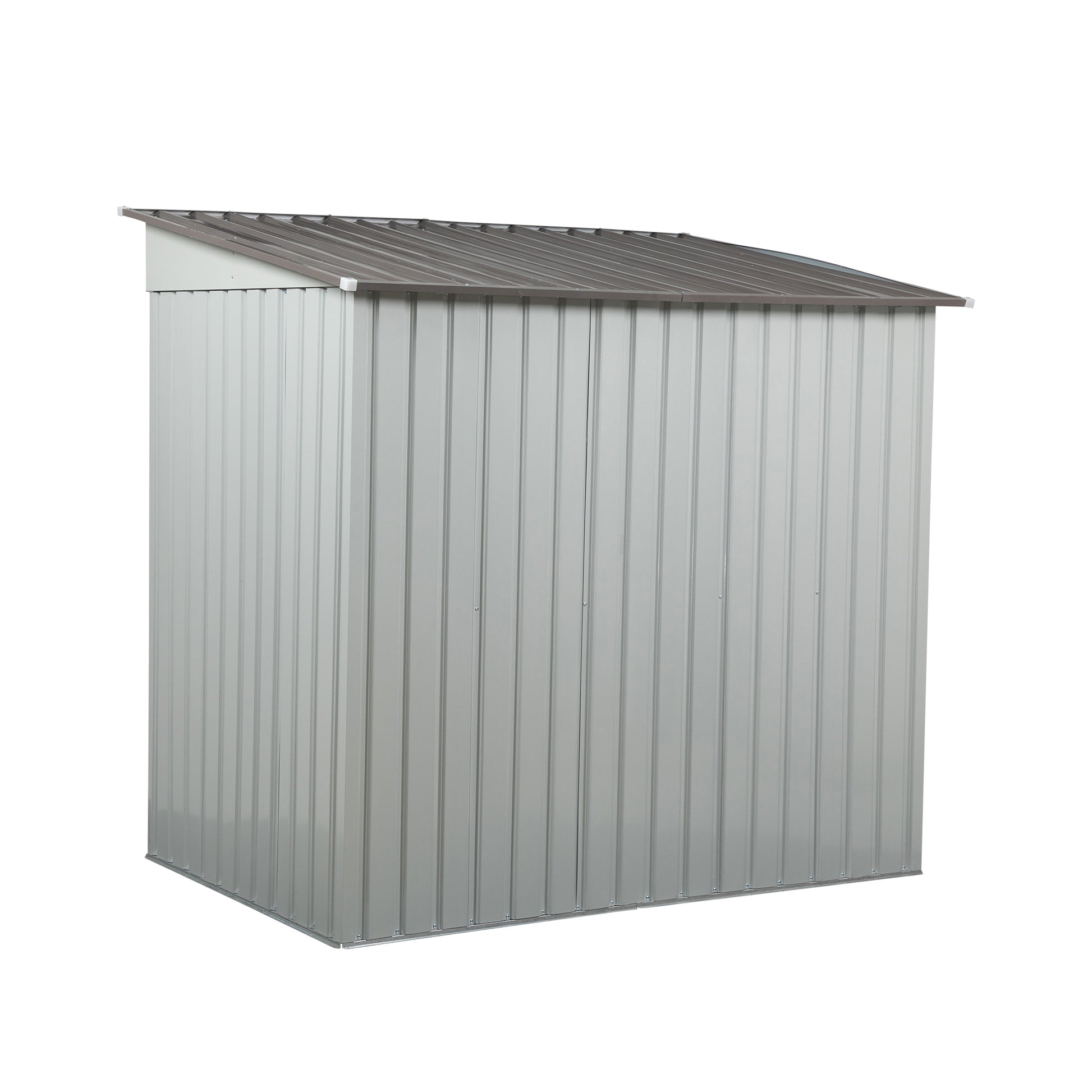 4 X 6 Ft Outdoor Storage Shed, Patio Steel Metal Shed W Lockable Sliding Doors, Vents, House For Backyard Garden Patio Lawn White Metal