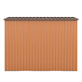 4.2 X 9.1 Ft Outdoor Storage Shed, Metal Tool Shed With Lockable Doors Vents, Utility Garden Shed For Patio Lawn Backyard,Brown Brown Metal