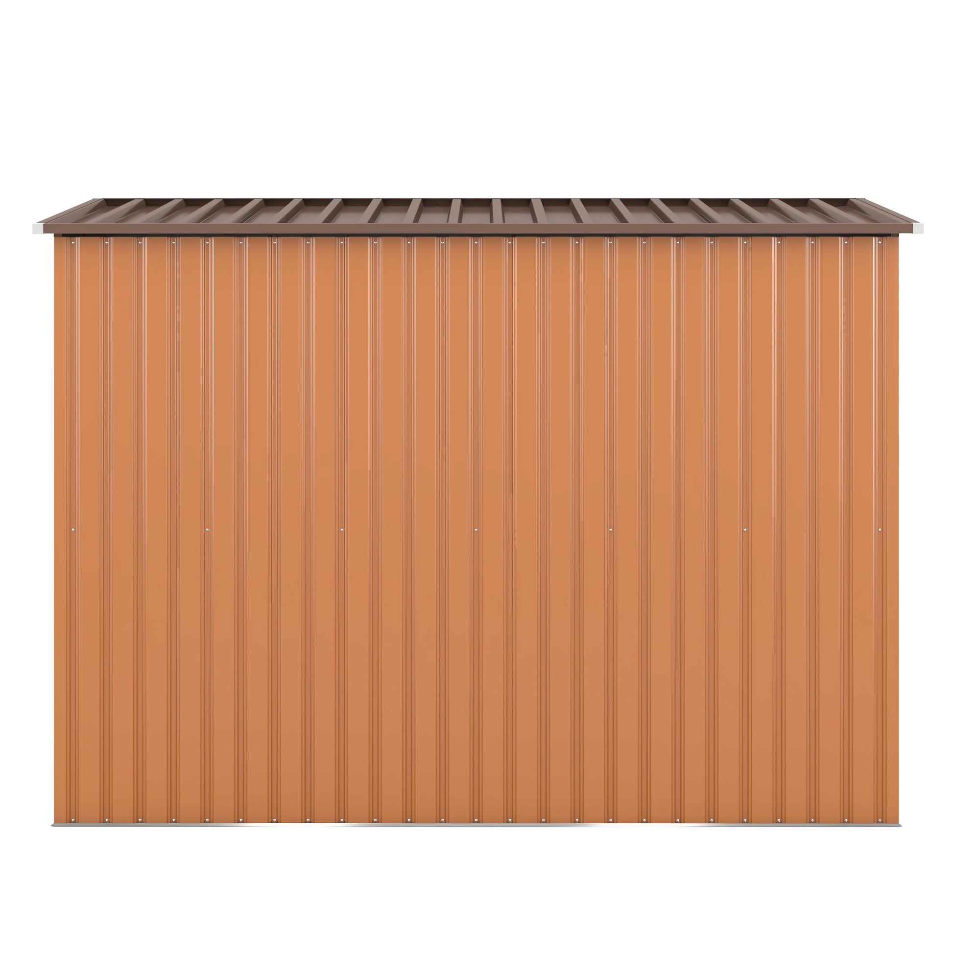4.2 X 9.1 Ft Outdoor Storage Shed, Metal Tool Shed With Lockable Doors Vents, Utility Garden Shed For Patio Lawn Backyard,Brown Brown Metal