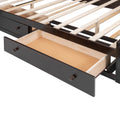 Queen Size Wooden Bed With All In One Cabinet, Shelf And Sockets,Twin Xl Trundle,Espresso Queen Espresso Solid Wood