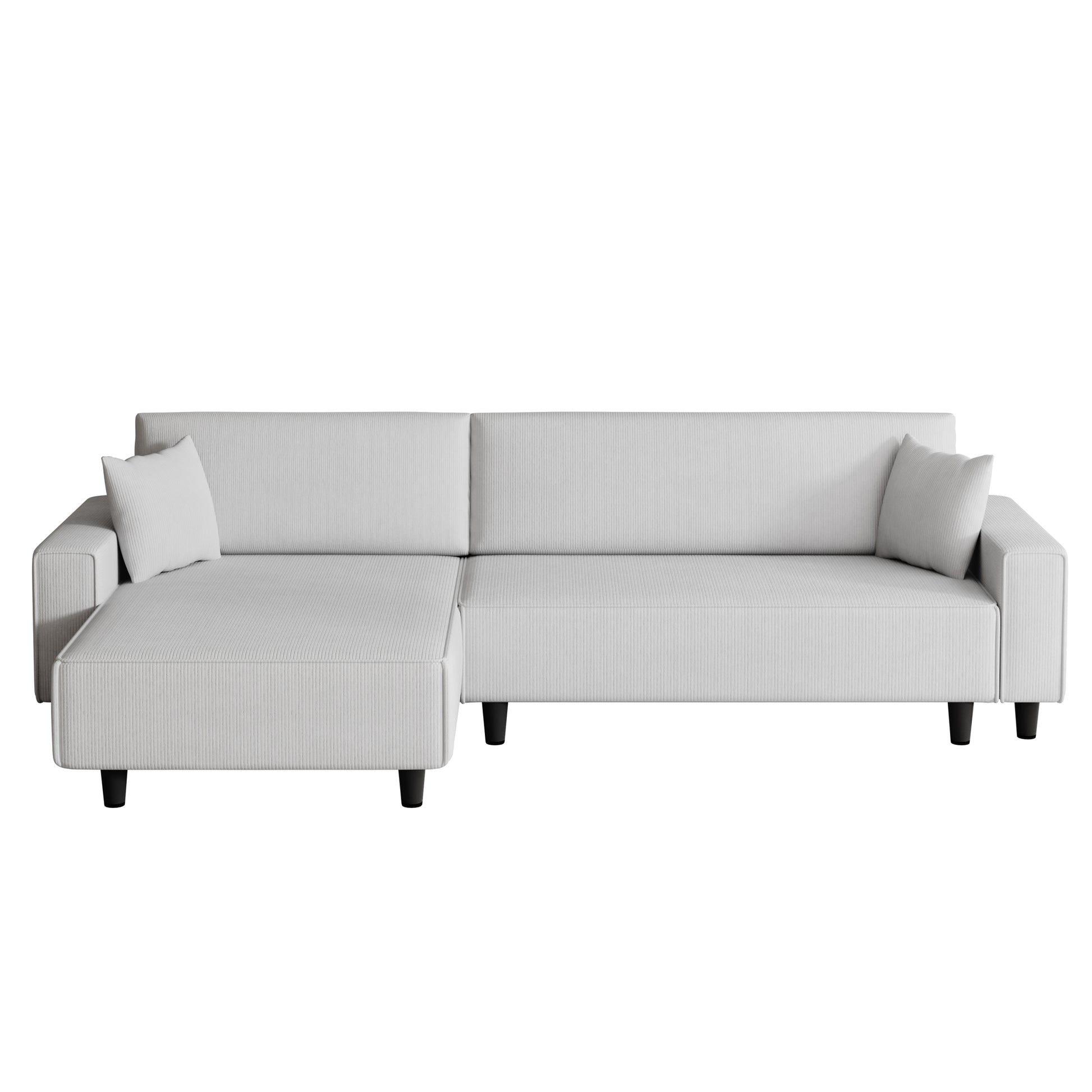 The 93 Inch Grey Corduroy Sofa Bed Comes With Two Pillows To Fit In The Living Room And The Apartment Is Not Overcrowded Gray Corduroy 3 Seat