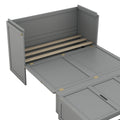 Full Size Murphy Bed With Usb Port And A Large Drawer, Gray Gray Solid Wood Mdf