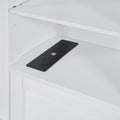 Queen Size Wooden Bed With All In One Cabinet, Shelf And Sockets, White White Solid Wood