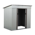 4 X 6 Ft Outdoor Storage Shed, Patio Steel Metal Shed W Lockable Sliding Doors, Vents, House For Backyard Garden Patio Lawn White Metal