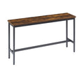 Long Bar Table Set With 3 Pu Upholstered Bar Stools, Industrial Bar Table And Chairs For Kitchen Breakfast Table, Living Room, Banquet Hall, Rustic Brown And Black, 63 L X15.7